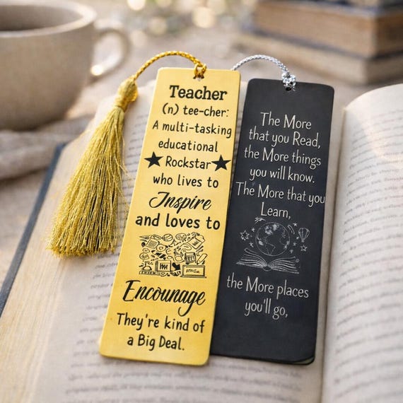 Custom Metal Bookmark Personalized Bookmark Custom for Him Her Gift Metal Bookmark Birthday Gift Custom Saying Custom Names Initials