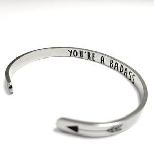 You&#39;re A Badass Mantra Bracelet, Strong Women, Graduation Gift, Boss Gift. Inspirational, Feminist Bracelet