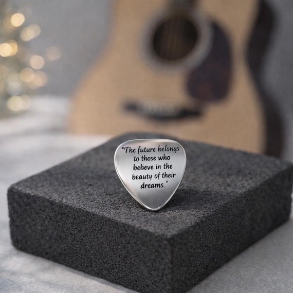 Custom Engrave Guitar Pick  / Personalized up to 10 Lines message Gift