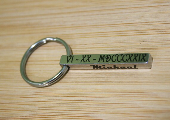Roman Numeral keychain Personalized Name Key Chian Gift & personalized jewelry for Christmas Gift