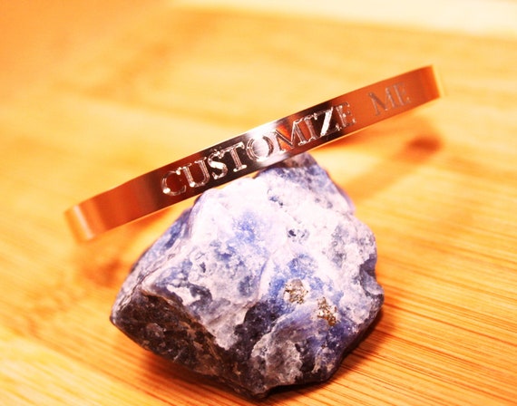 Customized Bracelet for Him & Her with any Message, Date. Mantra jewelry Cuffs Men Woman.