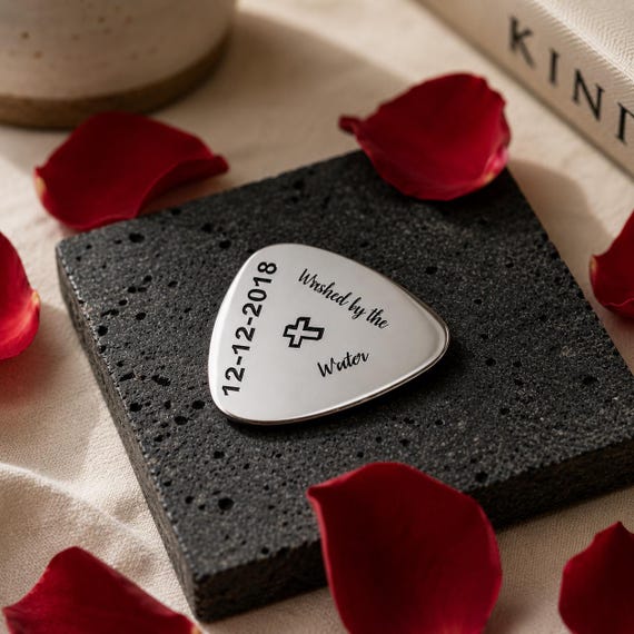 Washed by the water Baptism Gifts engraved Guitar Pick – Personalised Gift for Baptized Teen or Adult