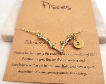 Constellation Bracelet with Custom Initials | Astrology Bracelet | Zodiac Bracelet | Zodiac Jewelry | Zodiac Pisces gift | New Year Gifts