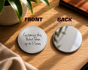 Personaliseer een pockettoken - elegant jubileumcadeau, kerstcadeau, verjaardagscadeau, voor zoon, voor dochter - op maat gemaakte pocketknuffel