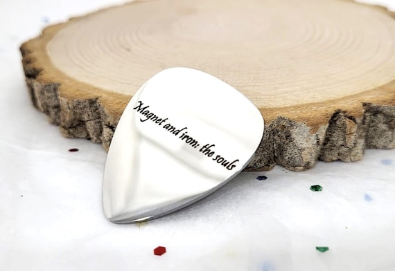 Custom Engraved Guitar Pick  as Christmas Gift / Personalized up to 10 Lines message on Each Side Gift 100% Stainless Steel