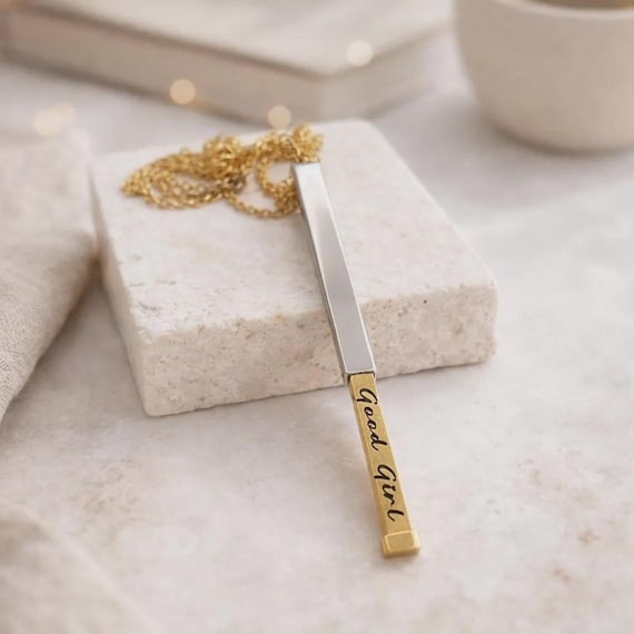 Good Girl a Submissive Hidden Pendant Choker, BDSM Jewelry With Secret Message.