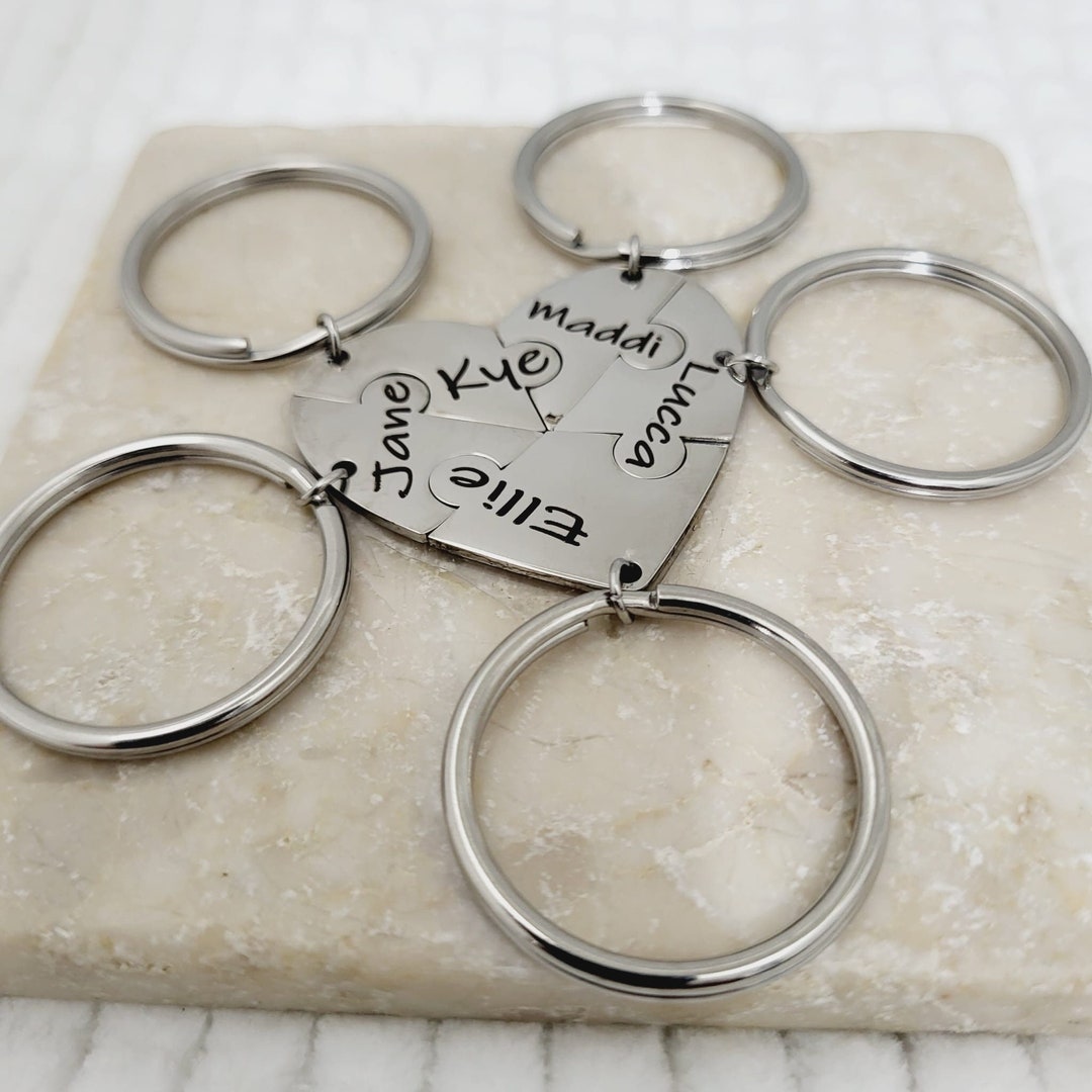 Keychain for 2/3/4/5/6 Best Friends BFF, Family Friendship Love Key ...