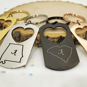 Zustand Umriss Schlüsselbund Langstrecken Personalisierte Geschenk Zustand Schmuck Beziehung Geschenk Geburtstagsgeschenk Bester Freund Schmuck Staaten Schlüsselring