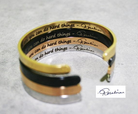 Custom Signature Bracelet Engraved Jewelry Cuffs Bangles - Actual Handwriting Cuff