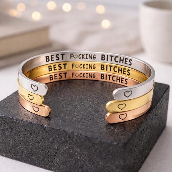 Best Bitches Cuff Bracelet - Stainless Steel Girl Power Jewelry