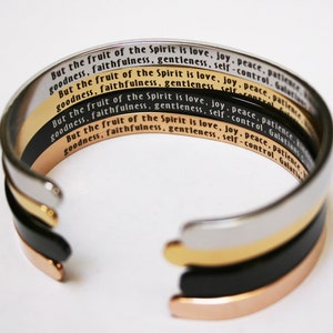 Personalisieren Sie Bibel-Vers-Manschettenarmband für Männer Frauen, Mädchen, Jungen Psalm Armband