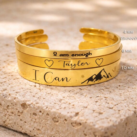 Custom Engrave cuff bracelet Engraved Bracelet, Personalized Bracelet, Monogram Bracelet for Women