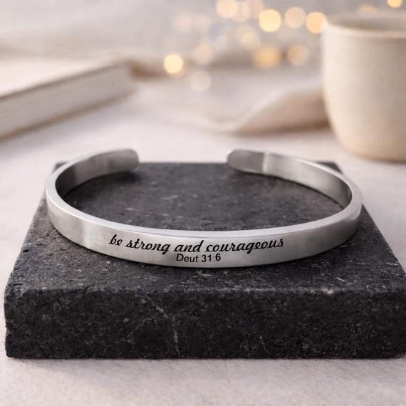 Deuteronomy 31:6 Christian Bracelets | Be Strong and Courageous | Christian Jewelry, Bible Jewelry.