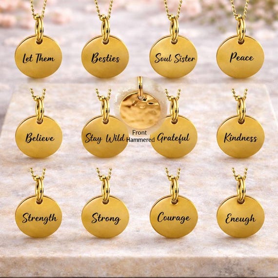 Self Love Necklace - Positive Affirmation Pendants- Motivation Jewellery - Positivity Confidence Jewelry Gifts