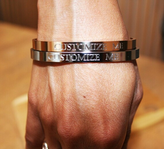 Custom Bracelets  for Her Him with any Message, Date. Mantra jewelry Men Woman.