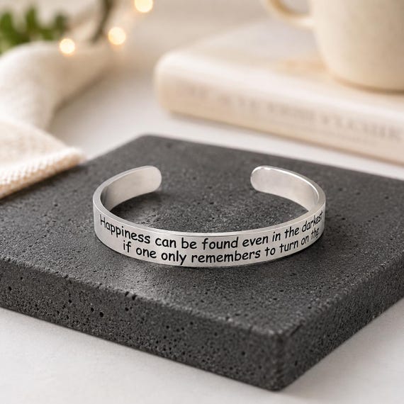 Happiness can be found Bracelet and Cuffs. Self motivation gift.