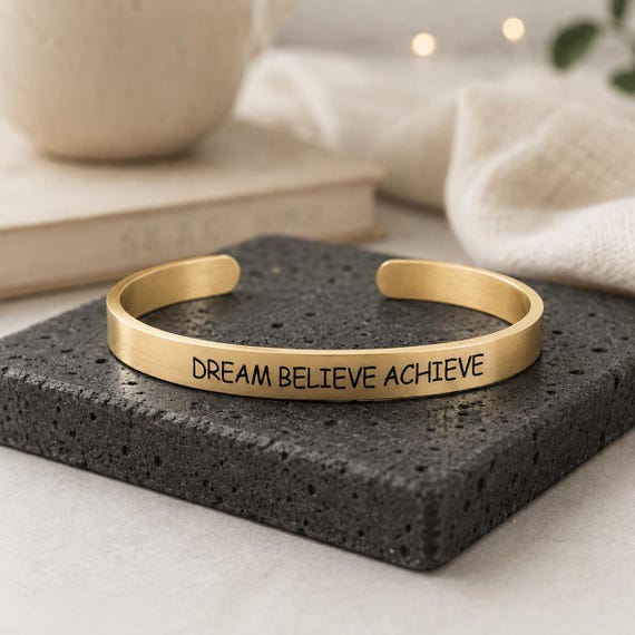 Inspirational bracelet  - Dream Believe Achieve Bracelet  Graduate Gift for Him Her Boys Girl