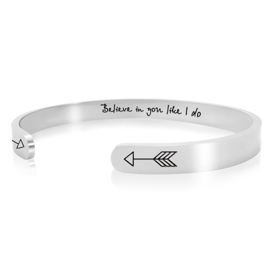 Believe in You Like I Do Inspirational Bracelet Bangle cuff Gift , Graduation & Encouragement Gift, Graduate Jewelry, Motivational Gift