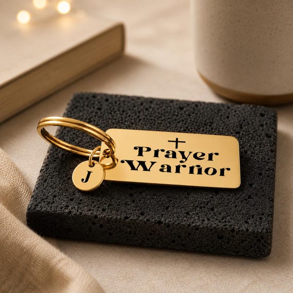Prayer Warrior keychain- Bible gifts for him, her, women, men – Christian gift ideas for Bible lovers.