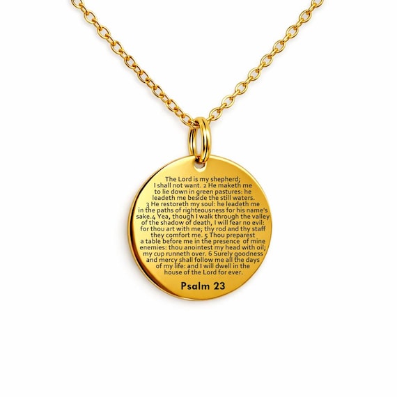 Psalm 23 Necklace: Stainless Steel Christian Jewelry & Faith Gift