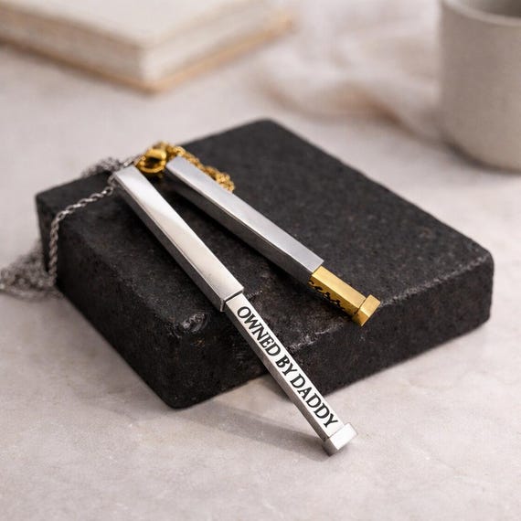 Owned by Daddy BDSM secret message jewelry. BDSM jewelry, BDSM Pendant Necklace.