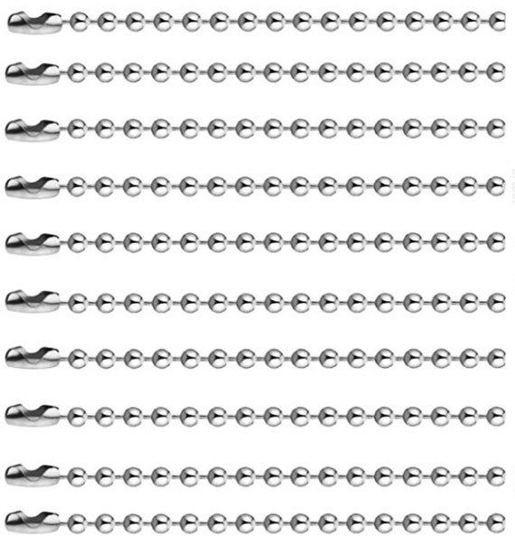 10 Ball Chain Necklaces , Steel Chains for DIY Projects 50 cms Each Chain for jewelry/craft making