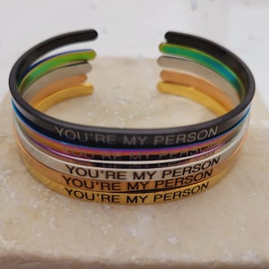 You&#39;Re  My Person Bracelet Cuffs Authentic Gifts for Men Women