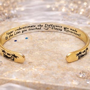 Retirement Gift for Woman, Hidden Message Bracelet with Happy Retirement message