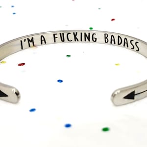 I am a F**** Badass Mantra Bracelet, Strong Women, Graduation Gift, Boss Gift. Inspirational, Feminist Bracelet
