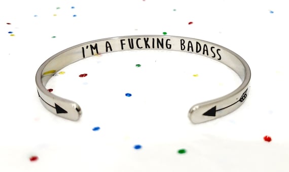 I am a F**** Badass Mantra Bracelet, Strong Women, Graduation Gift, Boss Gift. Inspirational, Feminist Bracelet