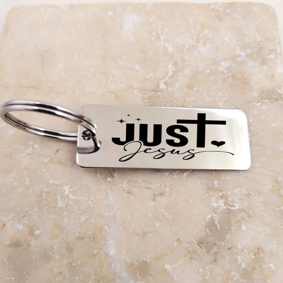 Just Jesus key chain- Bible gifts for him her women men - Christian Gifts ideas for bible lovers.