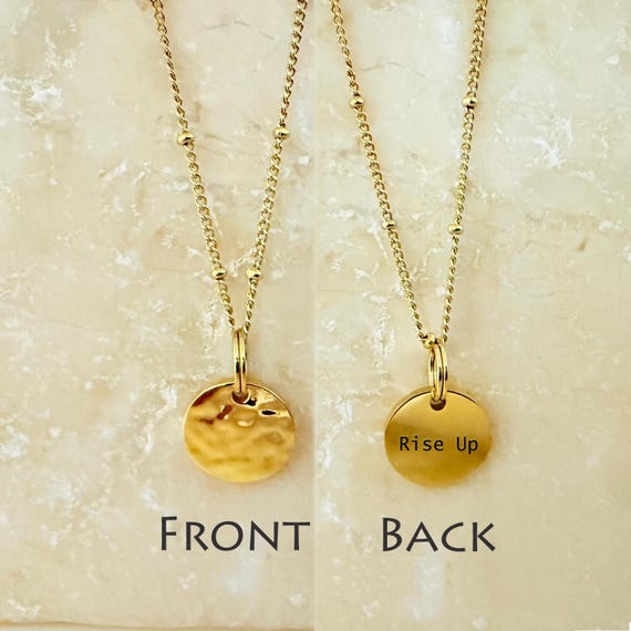 Rise Up necklace inspirational Luna pendant. Necklace for Women.