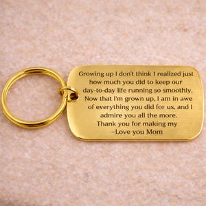 Personalized Keychain, Custom Engraved Gift, Metal Key ring, Engraved Gifts for Son Daughter