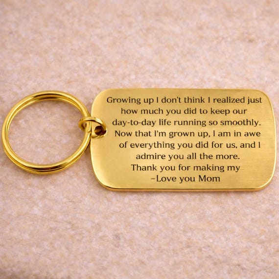 Personalized Keychain, Custom Engraved Gift, Metal Key ring, Engraved Gifts for Son Daughter