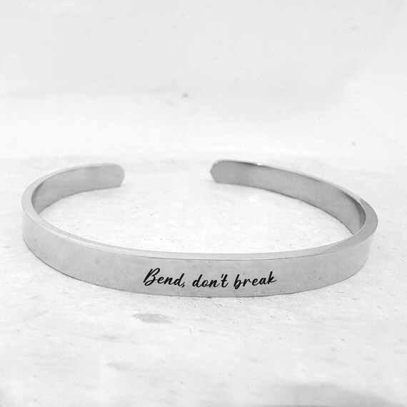 Resilience Bracelet - Inspirational, Motivational Bracelets "Bend Dont Break" for Women & Men