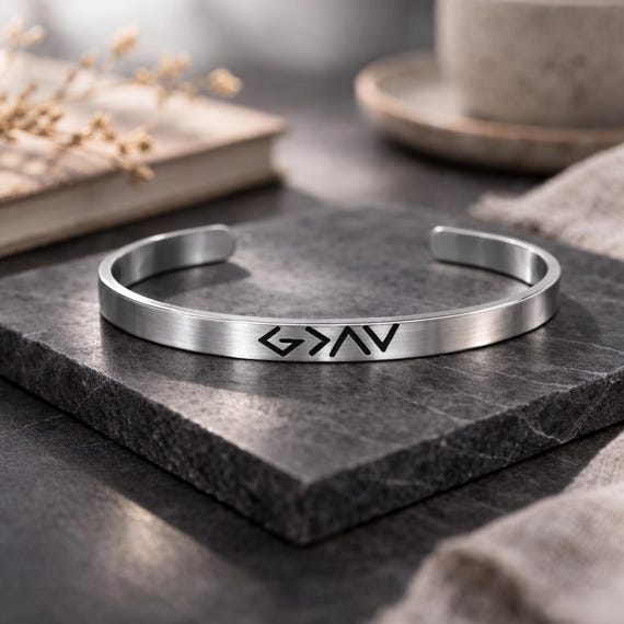 God is greater than the highs and lows bracelet - Religious jewelry confirmation gift, Christian, mens encouragement gift