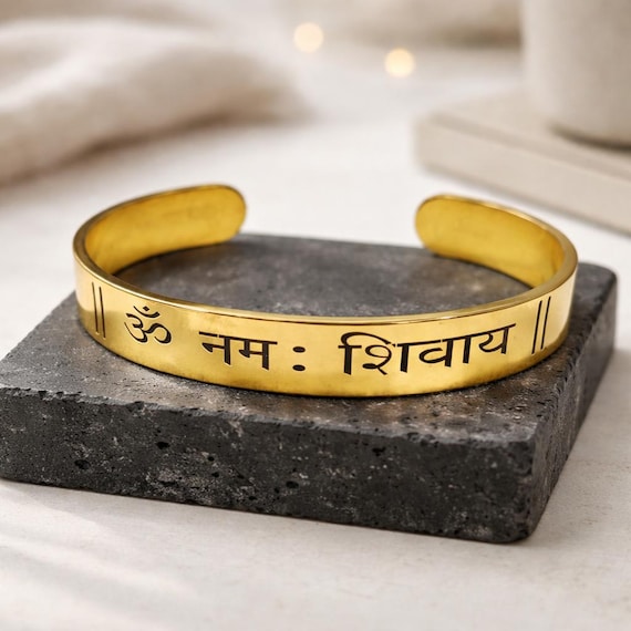 OM NAMAH SHIVAYA cuff Mantra Bracelet Energy Bracelet for Him Her Friends