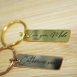 Personalized Keychain Gift- Your Actual Signature keychain Engraved for Men women him her Boyfriend - Key chains Custom made jewelry