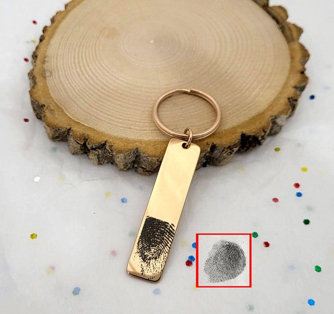 Finger Print Jewelry Key Chain Loved One Fingerprint Memorial Jewelry