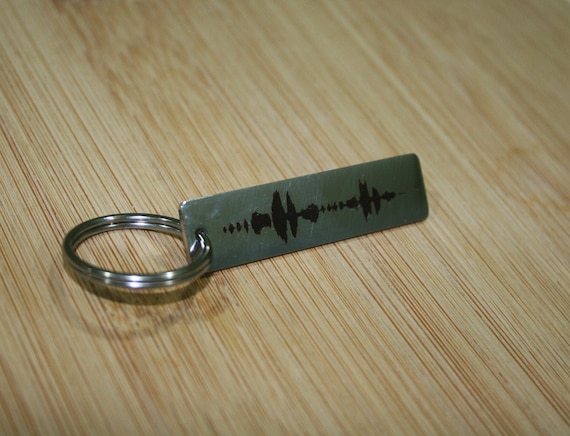 Sound Wave Key Chain  -Engraved Baby Sound Waveform Ultrasound Gift for Dad, Mom Grandparentssound Keyrings