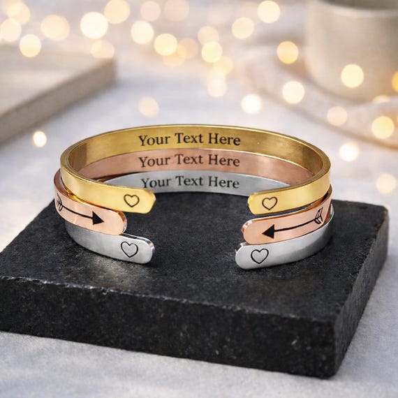 Personalized Graduation Bangle Bracelet, Custom Engraved Cuff