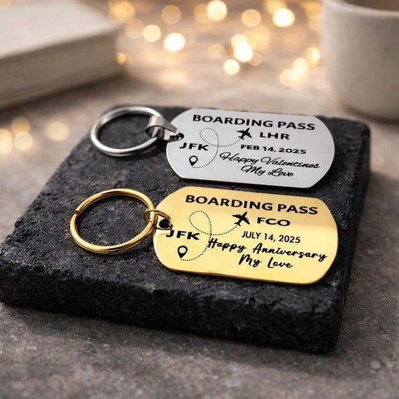 Personalized surprise travel Keychain Gifts - Unique Anniversary, Valentine's day, Birthday, Vacation Travel plan gift