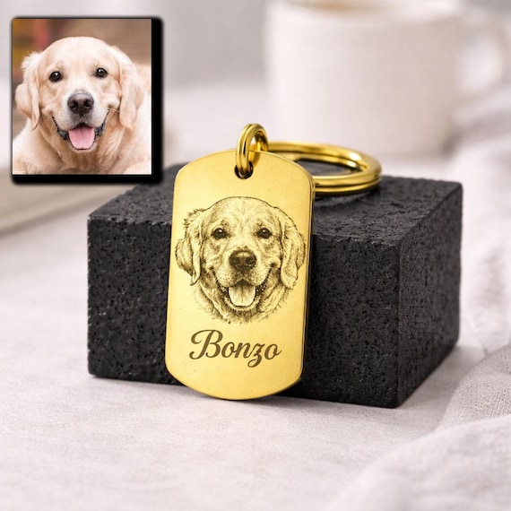 Custom Pet Portrait Keychain Personalized Pet Photo Keychain Dog Remembrance Pet Loss Gifts for Dog Lovers Personalized Pet Memorial Gift