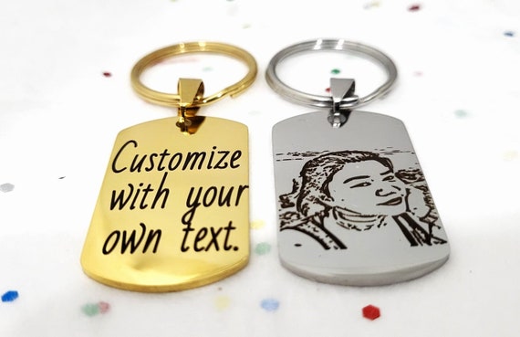 Portrait KeyChain Personalized Gift for Dad. Fathers Day Gift Custom Engraved Jewelry