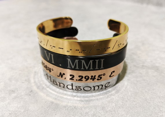 Personalized Bracelet For Men, Custom Mens Engraved Bracelet, Anniversary Jewelry Gift For Him