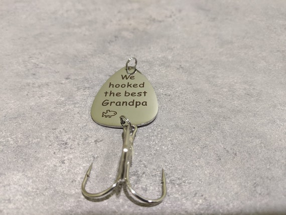 Grandpa - Engraved Gift for grand parents GrandDad grandfather gift Fish Hook from grandkids