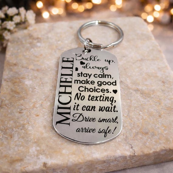 Sweet 16 Gift for Teen Daughter, Personalized Stainless Steel Keychain