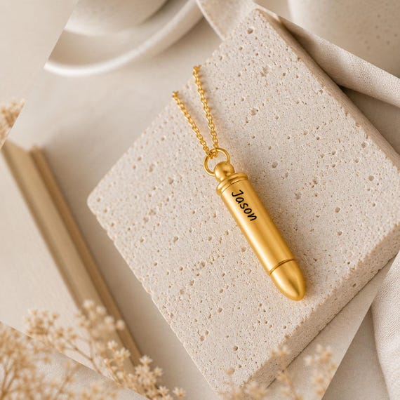 Personalized Memorial Ashes Necklace, Cremation Urn Secret Compartment Ashes Holder, Custom Engraved Remembrance Gift, Sympathy Keepsake
