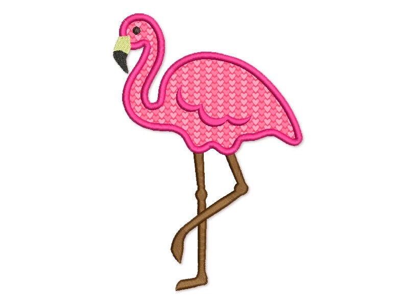 Flamingo Applique Machine Embroidery Design in 3 sizes 047 Etsy