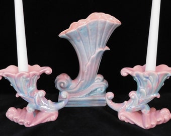 Royal Haegar Art Deco vase and candleholders